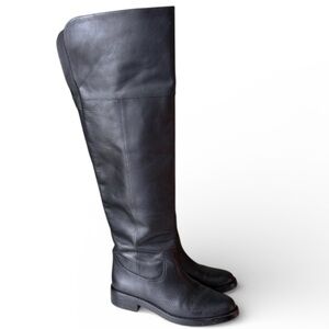 J. Crew Leather Over the Knee Boots Pull On Fold Over Riding Equestrian #BA769 8